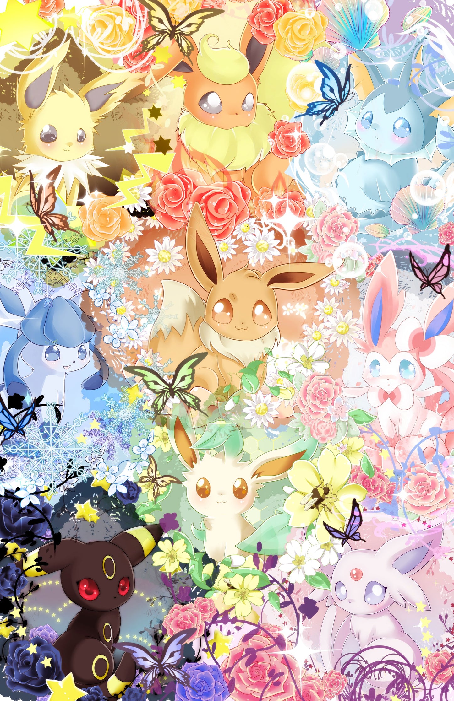 Pokemon -Eeveelutions x1 Art Print