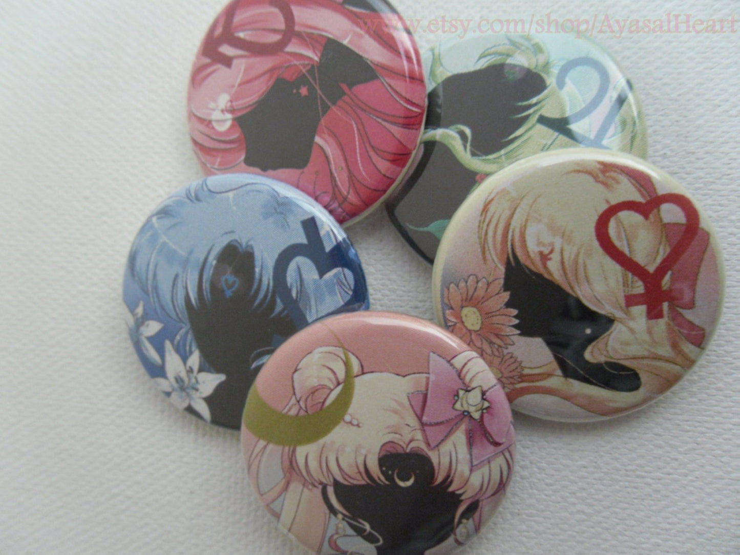 Sailor Moon - Sailor Senshi Buttons set #1