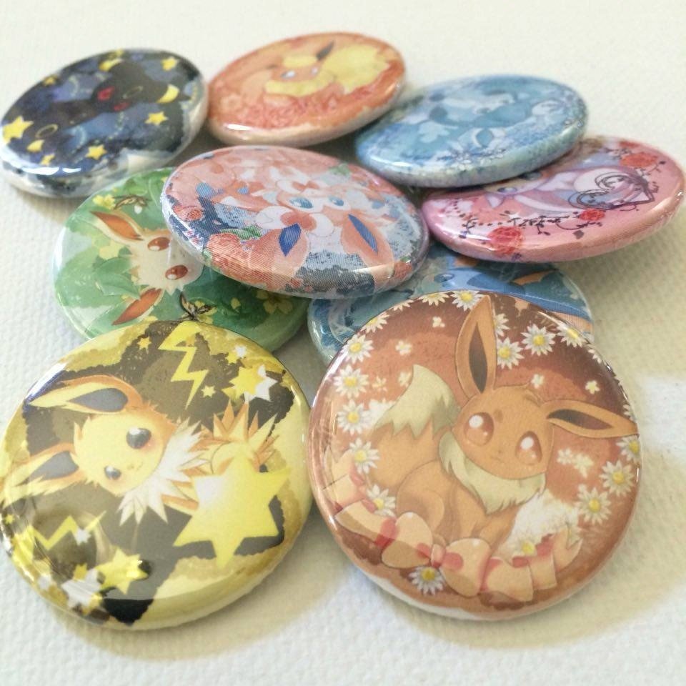 Eeveelutions Pokemon Button set
