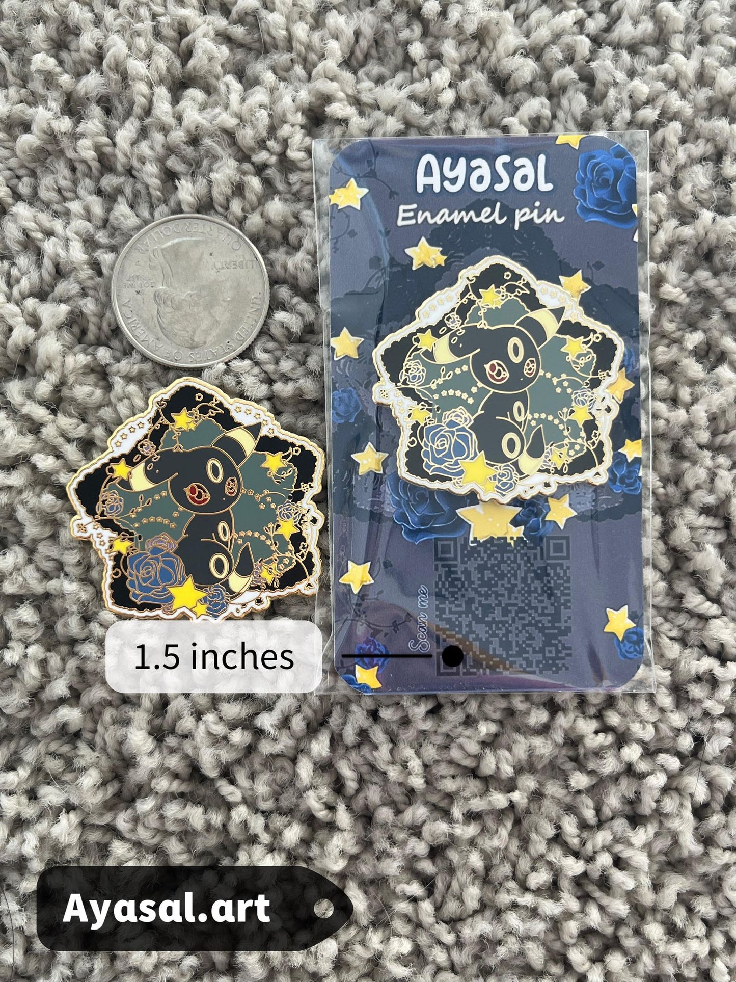 Umbreon Enamel Pin  Eeveelutions  "Lace & Flowers" Collection