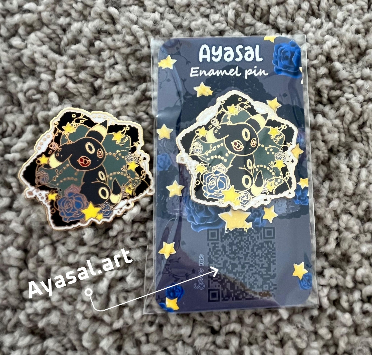 Umbreon Enamel Pin  Eeveelutions  "Lace & Flowers" Collection