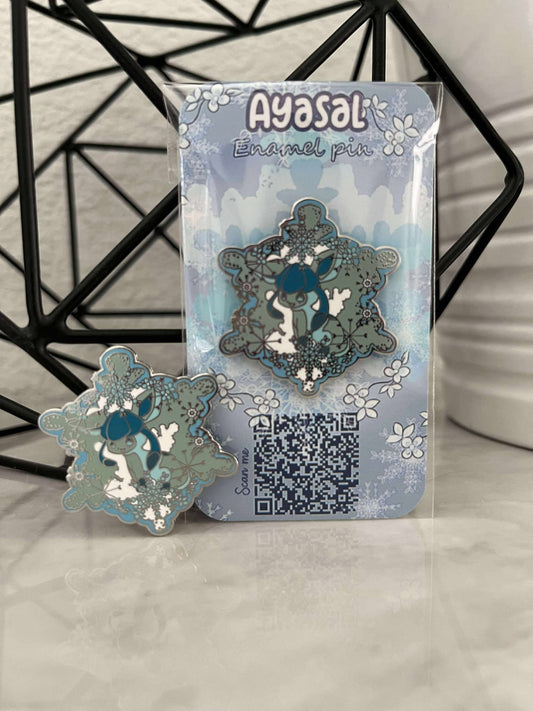Glaceon Hard Enamel Pin  Eeveelutions  "Lace & Flowers" Collection