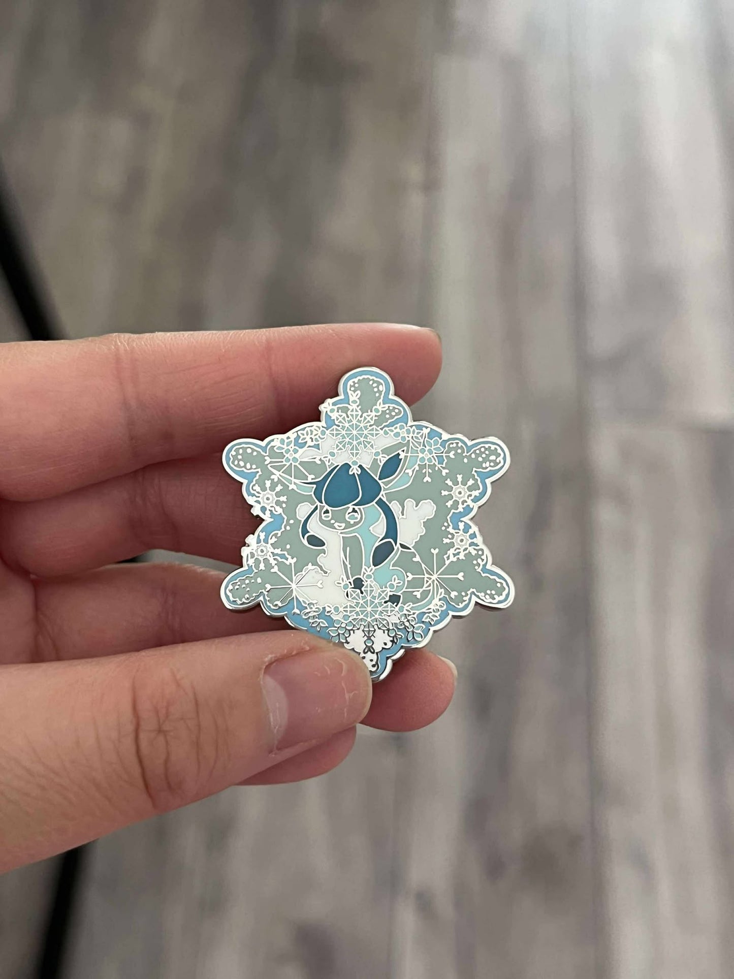 Glaceon Hard Enamel Pin  Eeveelutions  "Lace & Flowers" Collection