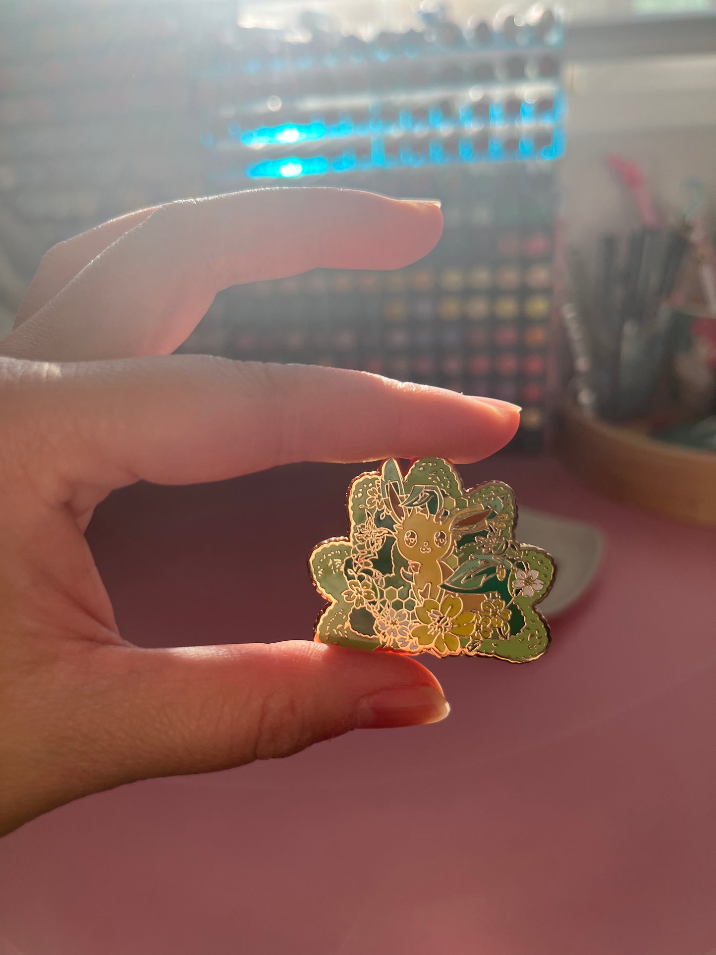 Leafeon Hard Enamel Pin  Eeveelutions  "Lace & Flowers" Collection