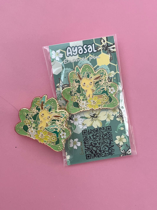 Leafeon Hard Enamel Pin  Eeveelutions  "Lace & Flowers" Collection