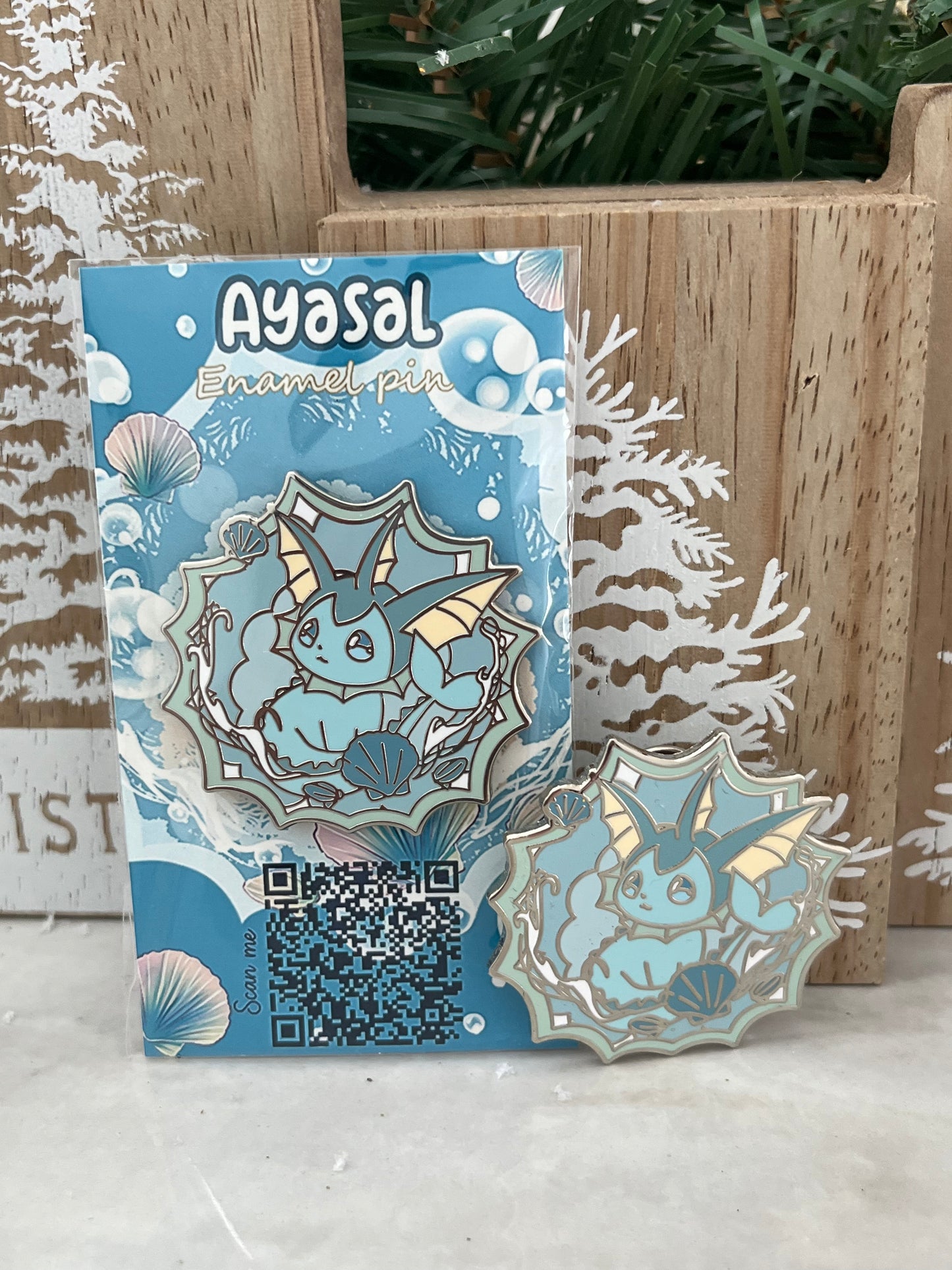 vaporeon Hard Enamel Pin  Eeveelutions  "Lace & Flowers" Collection