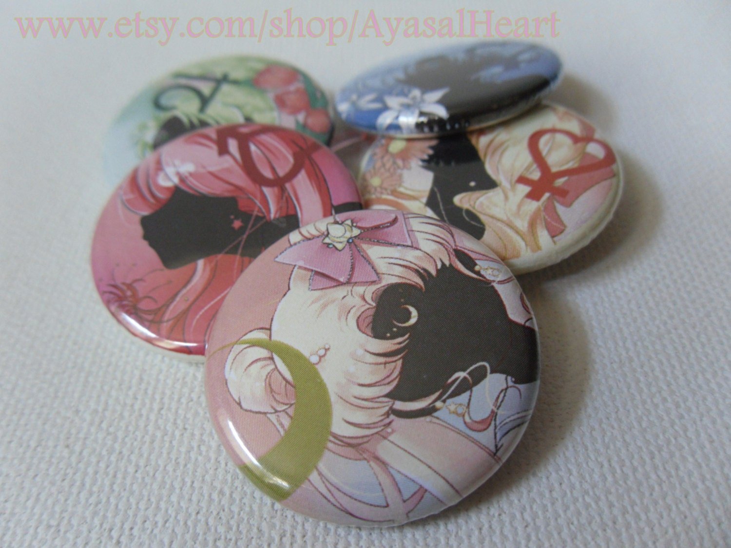 Sailor Rivet Buttons Sailor Moon - Sailor Senshi Buttons set #1 – Ayasal