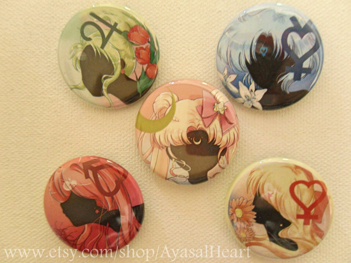 Sailor Rivet Buttons Sailor Moon - Sailor Senshi Buttons set #1 – Ayasal